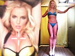 Britney Spears looks stunning as she shows off her enviably svelte figure in a turquoise bikini 