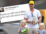 'Great Bday so far!' Liev Schreiber celebrates his 46th birthday with sons and a rare Muhammad Ali print