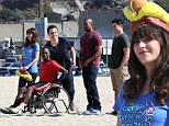 The gang's all here! Zooey Deschanel serves up a hot dog hat as the cast of New Girl film a reunion episode in Malibu
