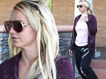 You've earned this! Britney Spears steps out to the beauty salon in 'love' track trousers and no make-up for pampering treatment