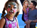 A rare smile! New father Olivier Martinez decided to treat his step-daughter Nahla to a festive day at Mr. Bones Pumpkin Patch in West Hollywood Monday