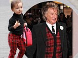 Just like Rod! Kimberly Stewart's daughter Delilah wears red tartan trousers in homage to her rocker grandfather 