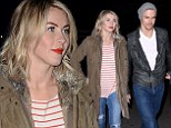 Keeping her safe? Julianne Hough brings brotherly back up as she and Derek scare themselves at the Los Angeles Haunted Hayride
