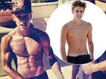 Buff Bieber! Justin goes from scrawny to ripped as he poses shirtless with his personal trainer