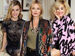 Rita Ora showcases her first Rimmel collection in cute pink coat and buckled knee-high boots as she joins alumni Kate Moss and Georgia May Jagger