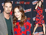 Series stars: Kristin Kreuk and Jay Ryan posed together on Saturday at the New York Comic Con event for their show Beauty And The Beast