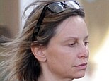 Fresh-faced: 48-year-old Calista Flockhart shows off her flawless skin as she stepped out make-up free in Santa Monica, Los Angeles