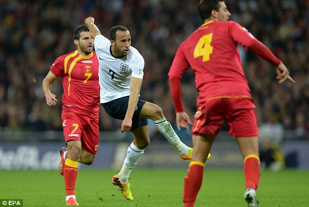 Debut goal: Townsend's strike helped England to a 4-1 win over Montenegro at Wembley