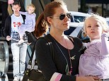 Family time: Amy Adams and Darren Le Gallo take their daughter Aviana to a little retail therapy after her ballet class in Los Angeles 