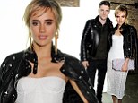 Suki Waterhouse shows some leg in sheer lace dress as she cosies up to Burberry hunk George Barnett at fashion bash