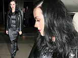Katy Perry displays thinning hair as she enjoys dinner with a friend in metallic floor-length frock after filming The Graham Norton Show in London