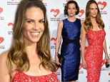 Pretty in patterns! Hilary Swank and Sigourney Weaver are a dazzling twosome in intricate dresses at charity bash 