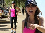 Keep on Runyon: Kelly Brook powers her LA fitness regime forward with a visit to the top of a canyon in Los Angeles