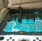 Not baby blue: The colored methamphetamines were found inside a secret compartment in a 2004 Ford Explorer after an enterprising deputy in Canadian County, Oklahoma discovered them 