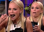 The entertainer ate the dish as part of a running challenge she has with host Jay Leno that sees her consume unappetizing things in return for charity donations.