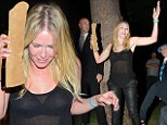 Don't like dress up? Chelsea Handler shows off her bra in sheer top at Halloween party while forgetting to wear a costume
