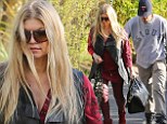 Back to normal! Slimmed down Fergie stuns in red leather trousers on casual outing with husband Josh Duhamel