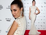 Amber Le Bon wows in white webbed dress and stylish top knot for ceremony at the V&A