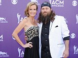 Open to it: Willie Robertson has said he and his wife, Korie, pictured here in April, would consider adopting again having adopted their son William Jr. as a baby
