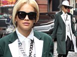 Fashion as a form of art: Rita Ora displayed her avant-garde style as she arrived at The Mercer Hotel in New York's Soho neighbourhood on Wednesday