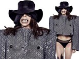 A little monstrous! Lady Gaga sports scary toothy smile, huge jacket and black underwear on bizarre 'Dope' single cover 
