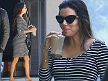 Eva Longoria was spotted in black and white stripes