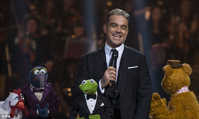 Animal friends: The Muppets made a special appearance during the show on Friday night