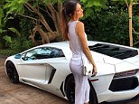 Rich Kid of Instagram: Kendall Jenner poses next to a Lamborghini for a snap captioned 'alll white everything'(sic)