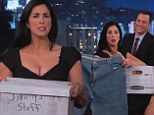 Well, that was awkward! Sarah Silverman gives Jimmy Kimmel 'his stuff back' on live TV... over four years after they broke up