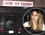 Kim Kardashian and friend Brittny Gastineau badly scrape roof of their Mercedes SUV after misjudging parking garage height