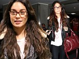 Spectacular spectacles! Vanessa Hudgens looks fetching in glasses and leather as she returns to Los Angeles after a quick visit to New York