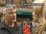 Anger: Alec Baldwin has been caught on camera laying into yet another reporter outside his home