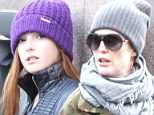 Close-knit family! Julianne Moore and her lookalike 11-year-old daughter Liv bundle up in wool for chilly outing in New York