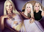 Is that you, Donatella? Lady Gaga recreates the fashion icon's look as the new 2014 Versace Spring campaign is unveiled 