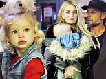 She's got her momma's southern style! Jessica Simpson's daughter Maxwell rocks denim vest and top-knot as family heads home for the holidays