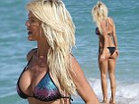 Victoria Silvstedt relaxes on the beach in Miami on Sunday 