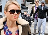 Too cold to cycle? Naomi Watts and Liev Schreiber ditch their beloved bikes for a cab ride in NYC with adorable boys Sasha and Kai