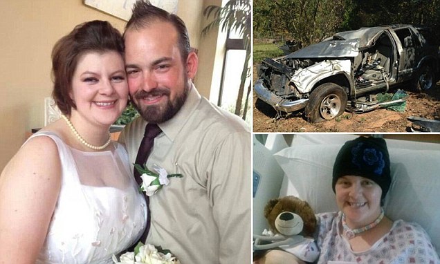 Inseparable: Tasha Bradford and Sylvester Storey wed in Florida October 19, but only a week later the newlyweds were involved in a tragic crash that killed the husband and left the wife badly injured 