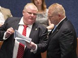 United front: Toronto Mayor Rob Ford, left, and his brother Councilor Doug Ford are planning to launch an online show 