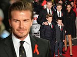 Golden balls leads the way: David Beckham is supported by wife Victoria and sons as he joins his former Manchester United teammates at the premiere of The Class of '92 
