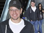 A quick trip did the trick! Matt Damon and wife Luciana Barroso hold hands while walking through LAX after a short Las Vegas getaway