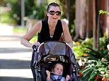 Burning off the turkey: Alyson Hannigan was seen taking her youngest daughter Keeva on a post Thanksgiving workout on Monday