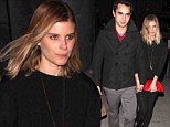 Date night! Kate Mara slips into a little black dress and goes hand-in-hand with boyfriend Max Minghella after romantic meal together