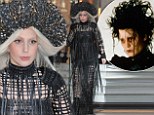 Slashing the competition! Lady Gaga carries on her weird fashion sense in Edward Scissorhands-inspired dress while leaving hotel 