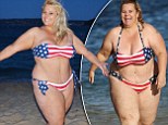'I've lost 50 pounds!' Notorious yo-yo dieter Ajay Rochester has successfully slimmed down and shows off the results by getting back into her American flag bikini