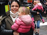 It's her version of the British invasion: Bethenny Frankel picks up her daughter Bryn from Manhattan day care wearing Union Jack rain boots