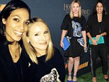 Kristen Bell and Rosario Dawson chat together and tote candy-coloured clutches at The Hobbit video game bash