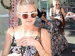 Kate Hudson beats the heat in a pretty floral maxi dress as she treats herself to a Sydney shopping spree