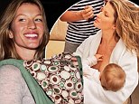 I'm down to earth, really! Gisele Bundchen opts for casual look while jetting out with baby Vivian after THAT smug mom breastfeeding picture