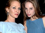 Good genes: Uma and lookalike daughter Maya Thurman-Hawke both wore blue gowns to the dinner in honour of Zac Posen on Wednesday night in NYC